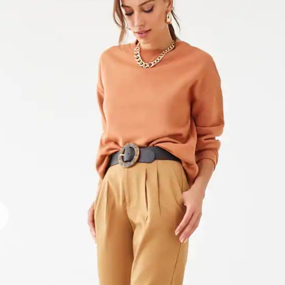 Ella High-Rise Trouser Pants Beige Tan Nude - Picture 7 of 8